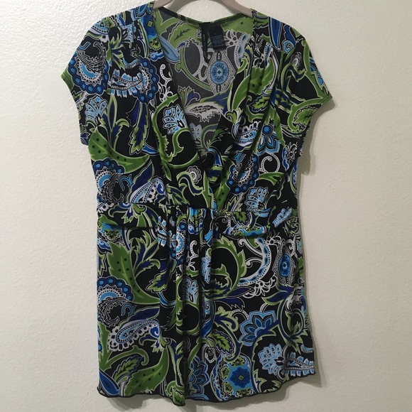 Saint Tropez West Printed Blouse Large - Picture 1 of 5
